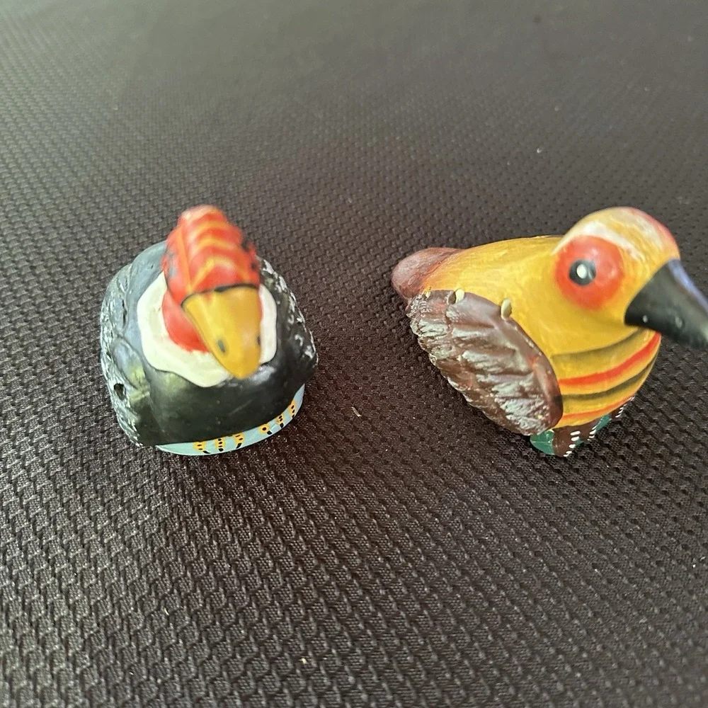 Lot of 2‎ Water Bird Whistles Peru Wood Handmade Hand Painted Colorful